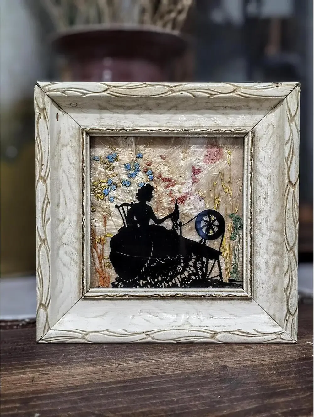 Vintage California Wildflower Framed Silhouette Art – Set of 2